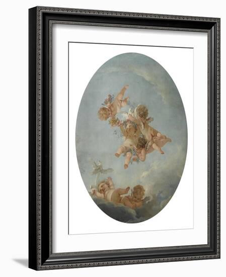 Salle du Conseil : Les Quatre saisons, le Printemps Plafond-Francois Boucher-Framed Giclee Print