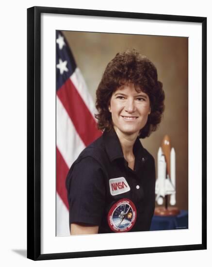 Sally Ride, astronaut who became first Amer. woman in space aboard Space Shuttle Challenger II-null-Framed Premium Photographic Print