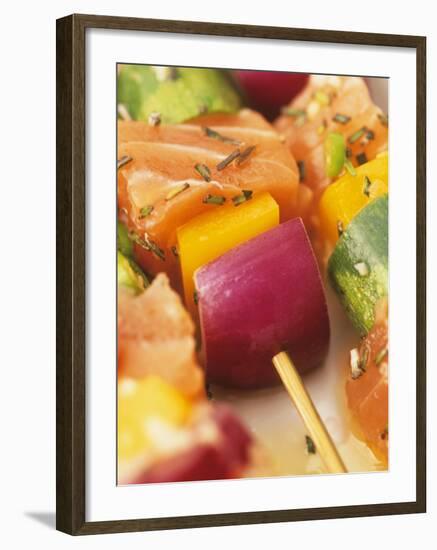 Salmon and Vegetable Kebabs-Peter Medilek-Framed Photographic Print