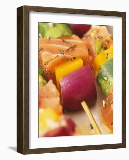 Salmon and Vegetable Kebabs-Peter Medilek-Framed Photographic Print