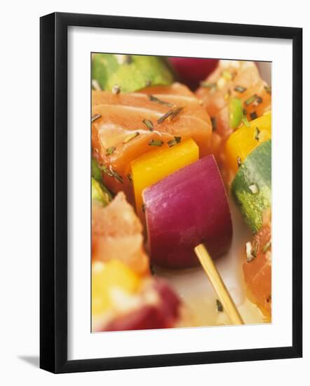 Salmon and Vegetable Kebabs-Peter Medilek-Framed Photographic Print