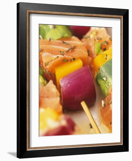 Salmon and Vegetable Kebabs-Peter Medilek-Framed Photographic Print