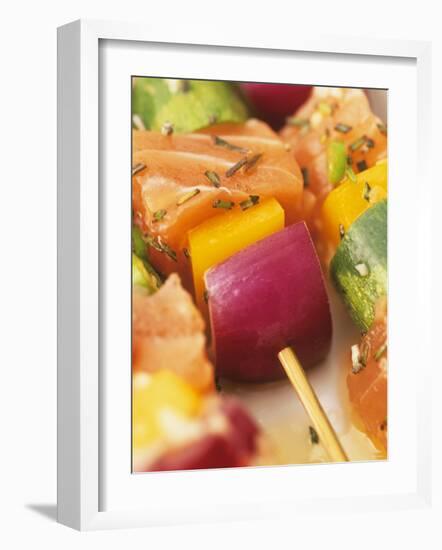 Salmon and Vegetable Kebabs-Peter Medilek-Framed Photographic Print