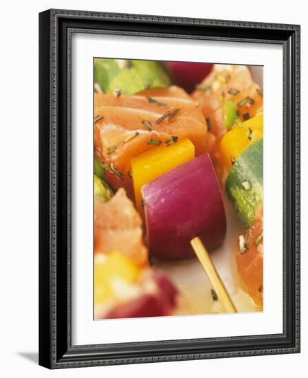Salmon and Vegetable Kebabs-Peter Medilek-Framed Photographic Print