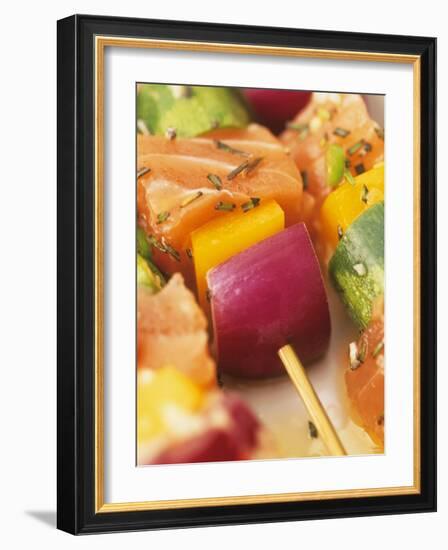 Salmon and Vegetable Kebabs-Peter Medilek-Framed Photographic Print