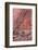 Salmon-Coloured Sandstone Wall with Evergreens-James Hager-Framed Photographic Print