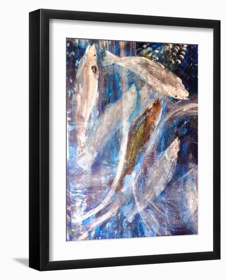 Salmon Dance, 2019 (Oil on Canvas)-jocasta shakespeare-Framed Giclee Print