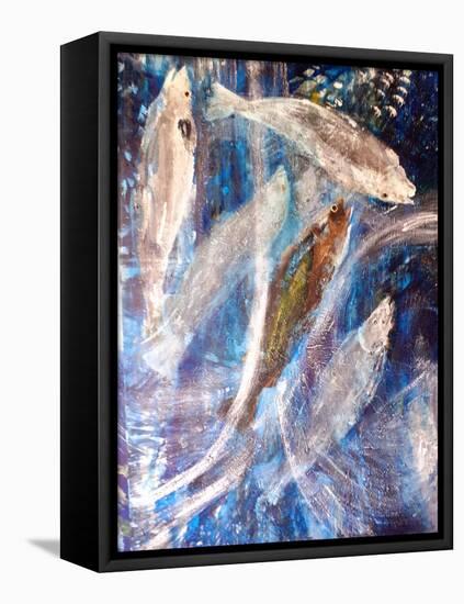 Salmon Dance, 2019 (Oil on Canvas)-jocasta shakespeare-Framed Premier Image Canvas