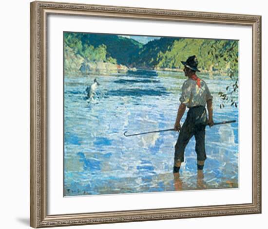 Salmon Fishing, 1927-Frank Weston Benson-Framed Art Print