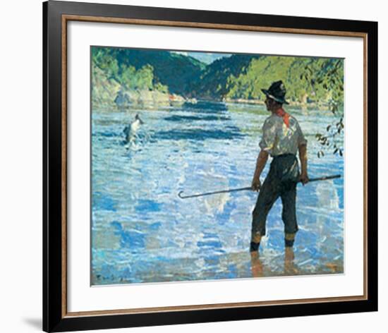 Salmon Fishing, 1927-Frank Weston Benson-Framed Art Print