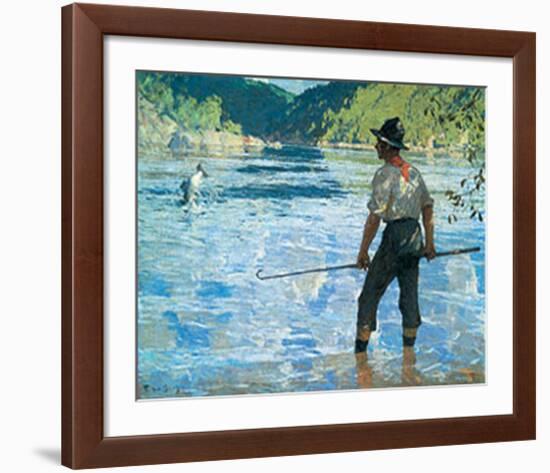 Salmon Fishing, 1927-Frank Weston Benson-Framed Art Print