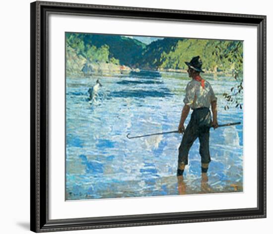 Salmon Fishing, 1927-Frank Weston Benson-Framed Art Print