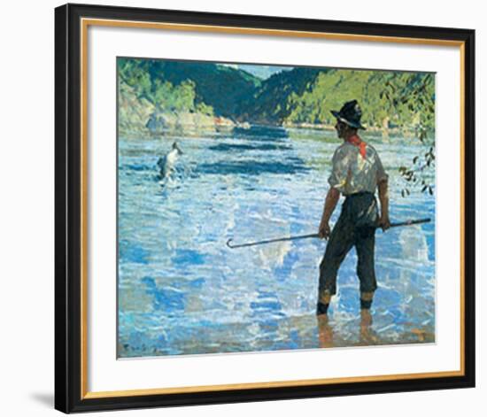 Salmon Fishing, 1927-Frank Weston Benson-Framed Art Print