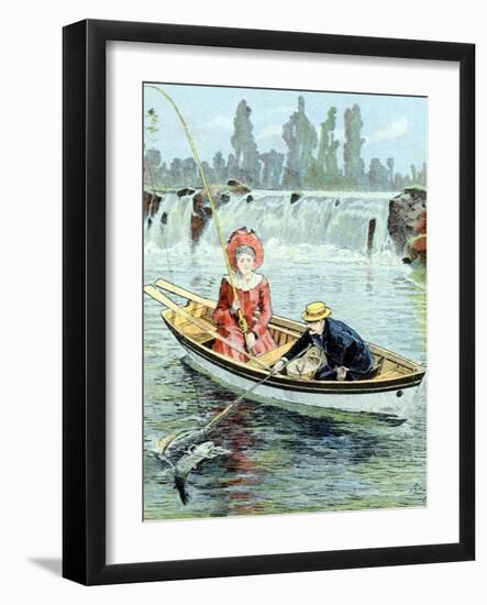 Salmon Fishing C1910-Chris Hellier-Framed Photographic Print