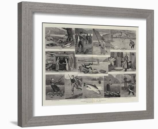 Salmon-Fishing in Norway-null-Framed Giclee Print