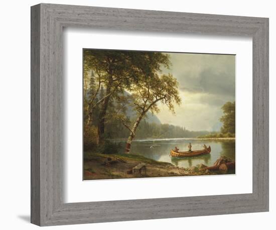 Salmon Fishing on the Caspapediac River (Quebec, Canada)-Albert Bierstadt-Framed Giclee Print