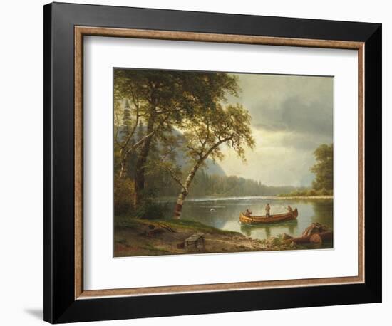 Salmon Fishing on the Caspapediac River (Quebec, Canada)-Albert Bierstadt-Framed Giclee Print