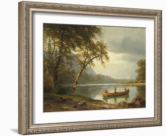 Salmon Fishing on the Caspapediac River (Quebec, Canada)-Albert Bierstadt-Framed Giclee Print