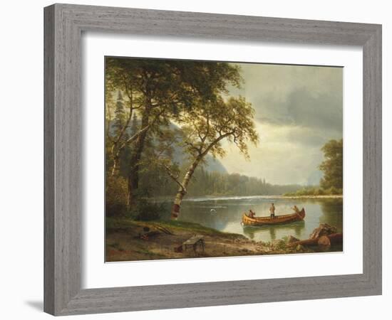 Salmon Fishing on the Caspapediac River (Quebec, Canada)-Albert Bierstadt-Framed Giclee Print