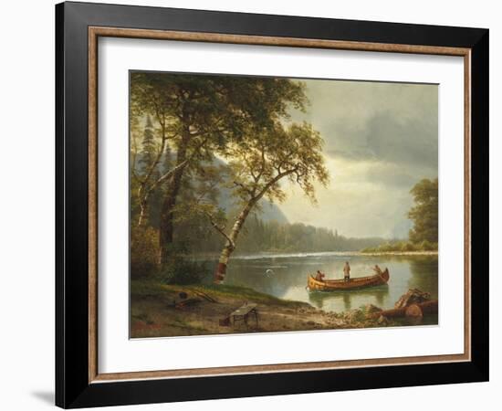 Salmon Fishing on the Caspapediac River (Quebec, Canada)-Albert Bierstadt-Framed Giclee Print