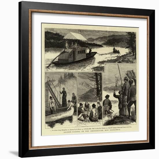 Salmon-Fishing on the Restigouche, New Brunswick-null-Framed Giclee Print