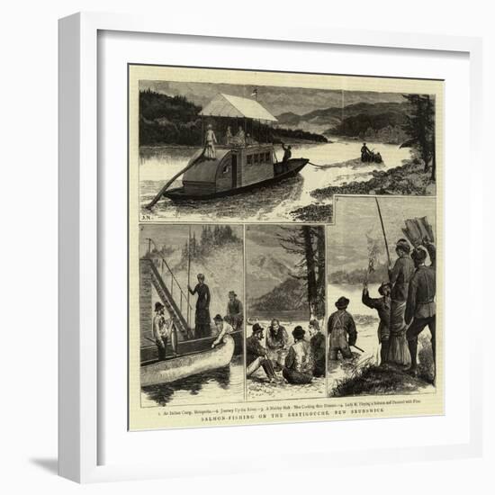 Salmon-Fishing on the Restigouche, New Brunswick-null-Framed Giclee Print