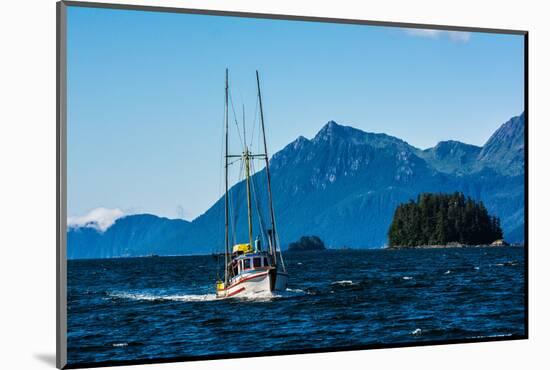 Salmon fishing trolling boat, Inside Passage, Southeast Alaska, USA-Mark A Johnson-Mounted Photographic Print