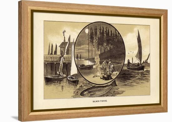 Salmon Fishing-null-Framed Premier Image Canvas