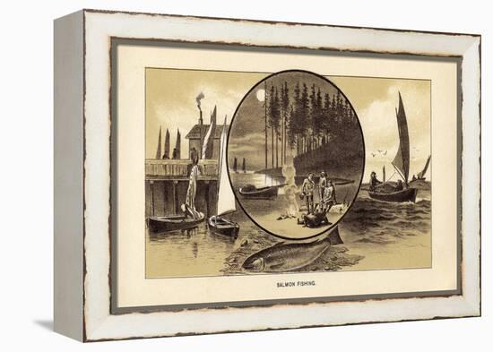 Salmon Fishing-null-Framed Premier Image Canvas