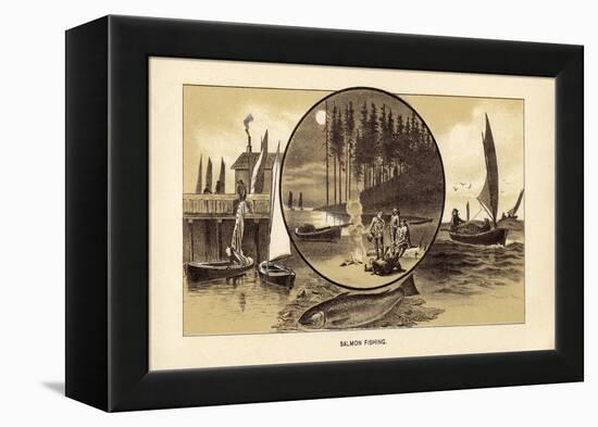 Salmon Fishing-null-Framed Premier Image Canvas