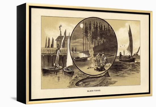 Salmon Fishing-null-Framed Premier Image Canvas