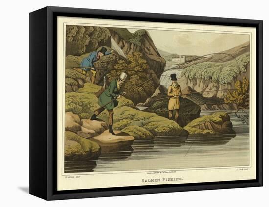 Salmon Fishing-Henry Thomas Alken-Framed Premier Image Canvas