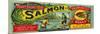 Salmon Fly Salmon Can Label - Anacortes, WA-Lantern Press-Mounted Art Print