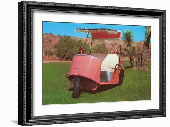 Salmon Golf Cart, Retro-null-Framed Art Print