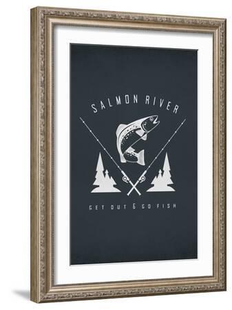 Salmon River, Idaho - Get Out & Fish - Trout & Fly Fishing Rods - Contour -  Lantern Press Artwork' Art Print - Lantern Press
