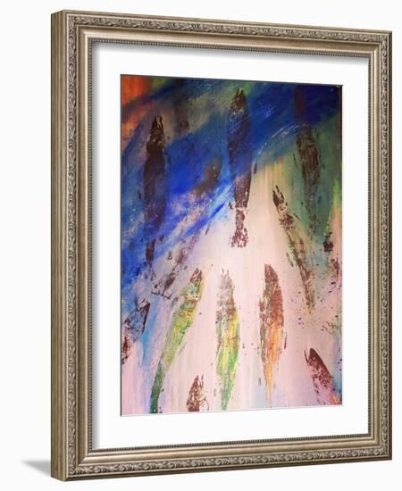 Salmon Run 1, 2019 (Oils)-jocasta shakespeare-Framed Giclee Print