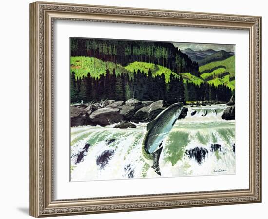 Salmon Run-Fred Ludekens-Framed Giclee Print
