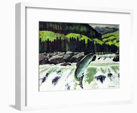 Salmon Run-Fred Ludekens-Framed Giclee Print