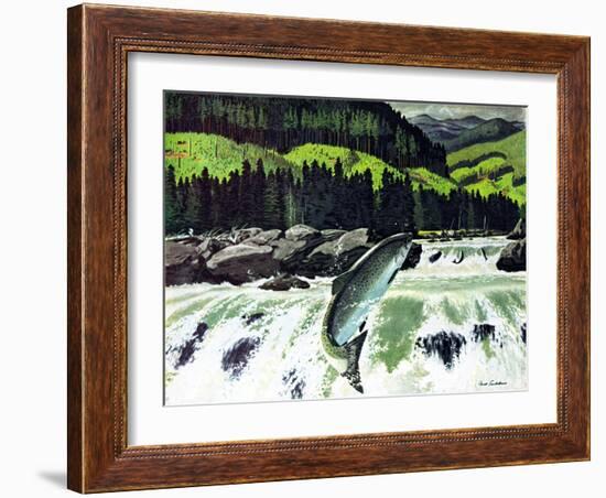 Salmon Run-Fred Ludekens-Framed Giclee Print