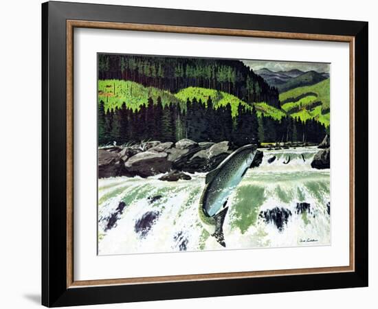 Salmon Run-Fred Ludekens-Framed Giclee Print