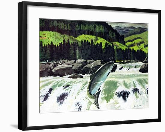 Salmon Run-Fred Ludekens-Framed Giclee Print