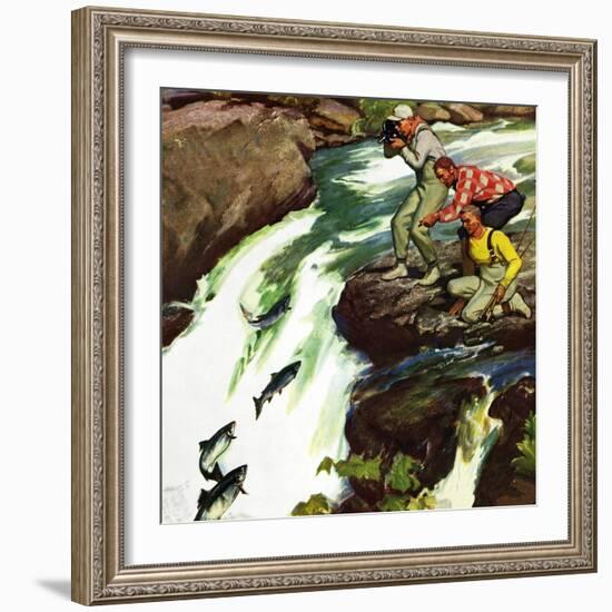 "Salmon Running Upstream", May 17, 1952-Mead Schaeffer-Framed Giclee Print