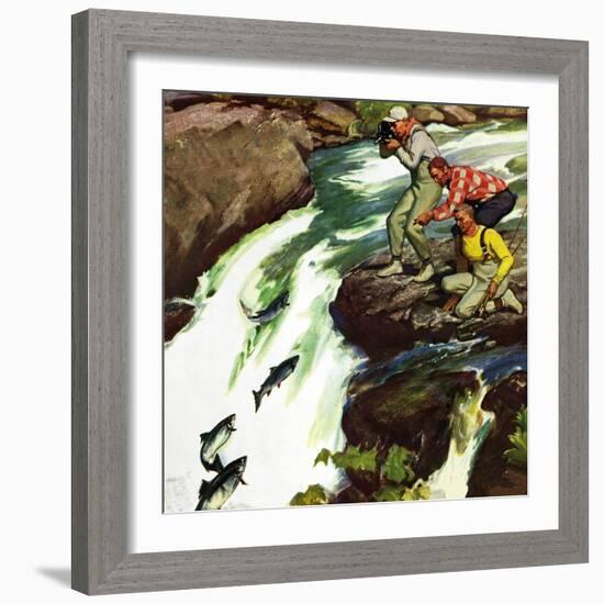 "Salmon Running Upstream", May 17, 1952-Mead Schaeffer-Framed Giclee Print