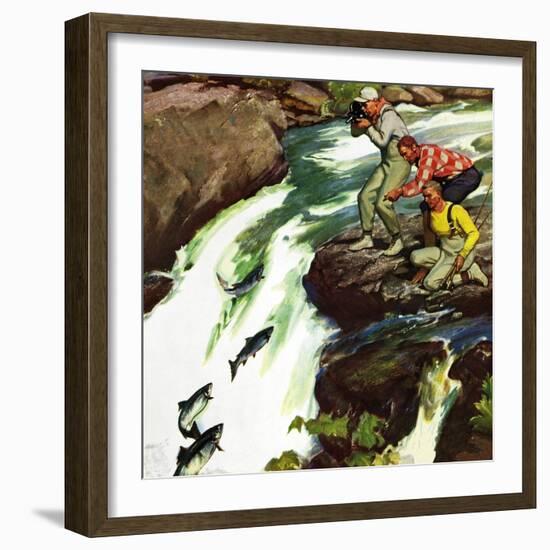 "Salmon Running Upstream", May 17, 1952-Mead Schaeffer-Framed Giclee Print