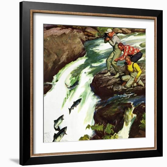 "Salmon Running Upstream", May 17, 1952-Mead Schaeffer-Framed Giclee Print