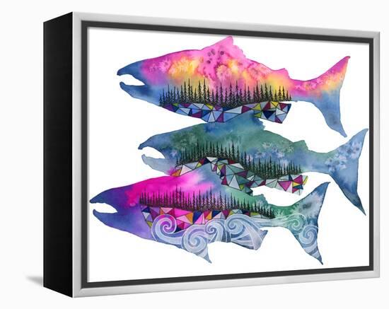 Salmon Season-Jeannine Saylor-Framed Stretched Canvas