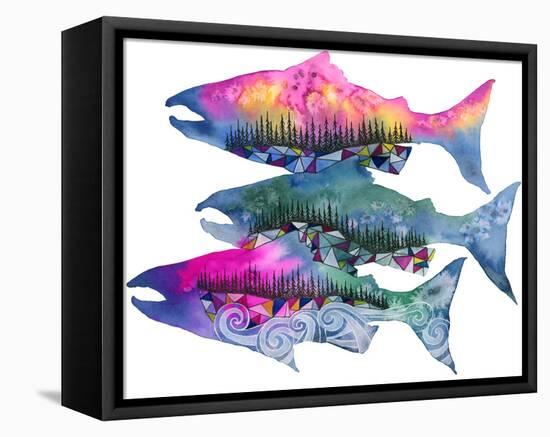 Salmon Season-Jeannine Saylor-Framed Stretched Canvas