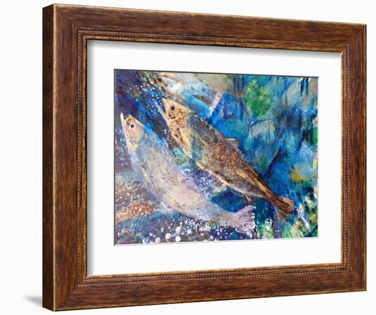 Salmon Spawn, 2019, Oils on Canvas-jocasta shakespeare-Framed Giclee Print