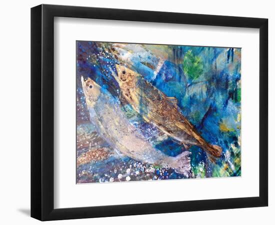 Salmon Spawn, 2019, Oils on Canvas-jocasta shakespeare-Framed Giclee Print