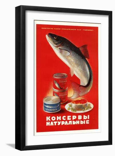 Salmon, Sturgeon - Natural Canned Products-null-Framed Art Print